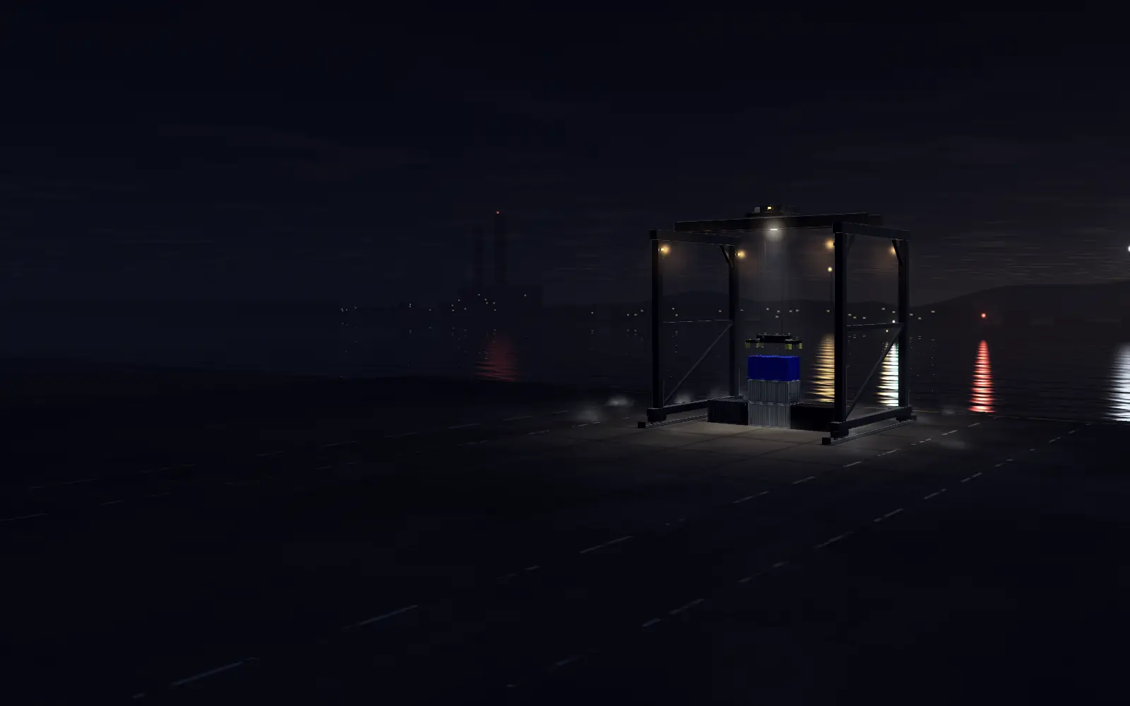 Abstract shipping container scene